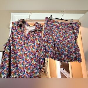 Vibrant Floral Women's Skort Set